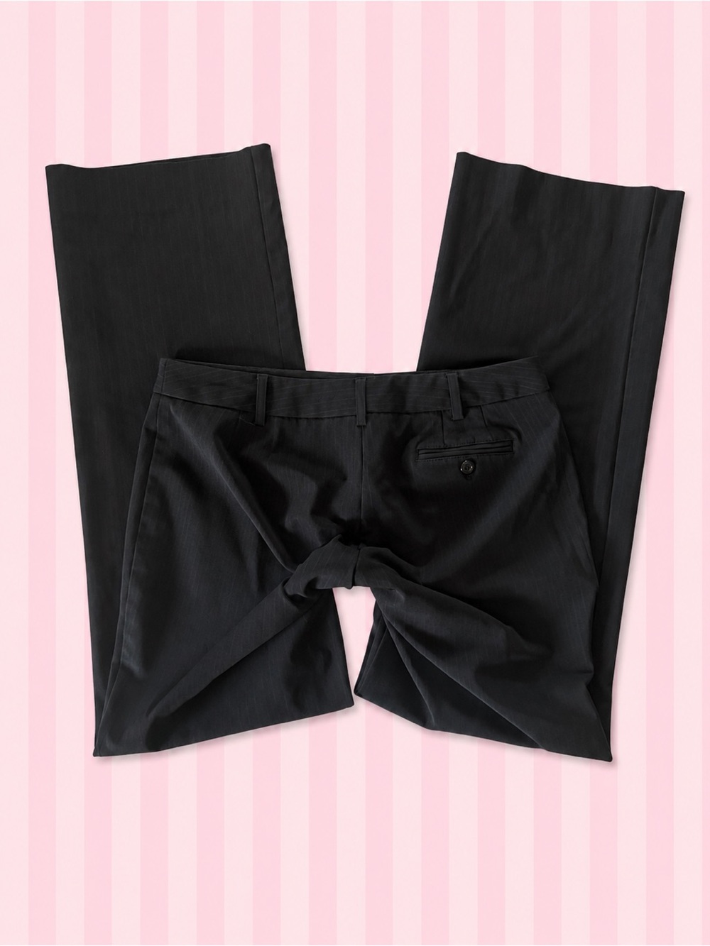 George Stretch Black Pinstripe Dress Pants Size L Y2K Office Siren Trousers